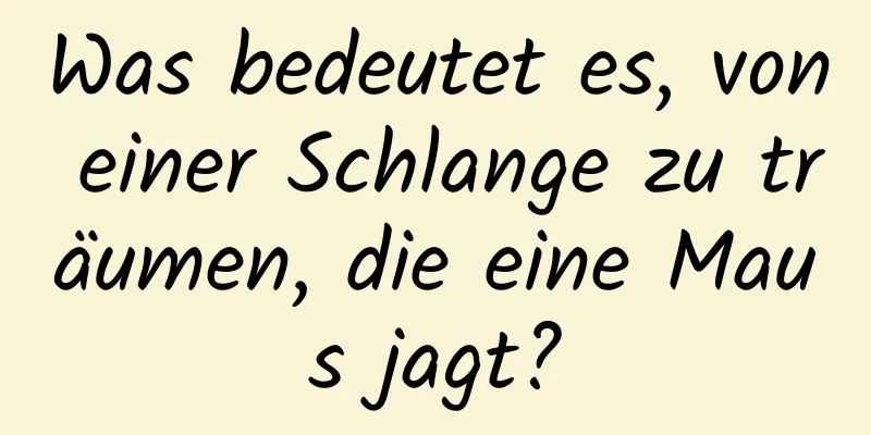 Was bedeutet es, von einer Schlange zu träumen, die eine Maus jagt?