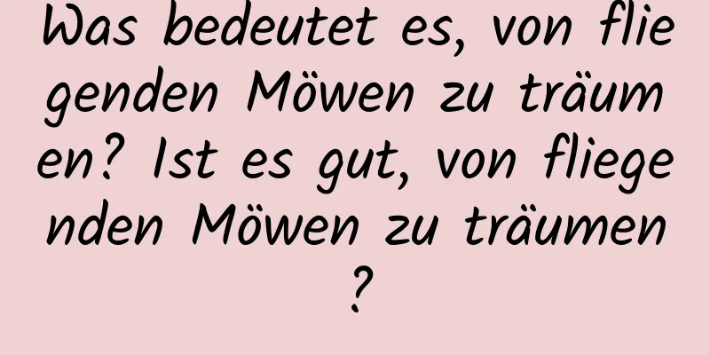 Was bedeutet es, von fliegenden Möwen zu träumen? Ist es gut, von fliegenden Möwen zu träumen?