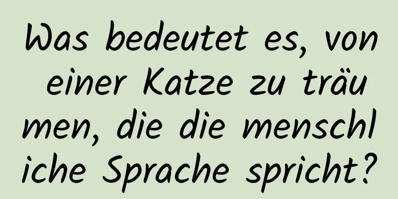 Was bedeutet es, von einer Katze zu träumen, die die menschliche Sprache spricht?