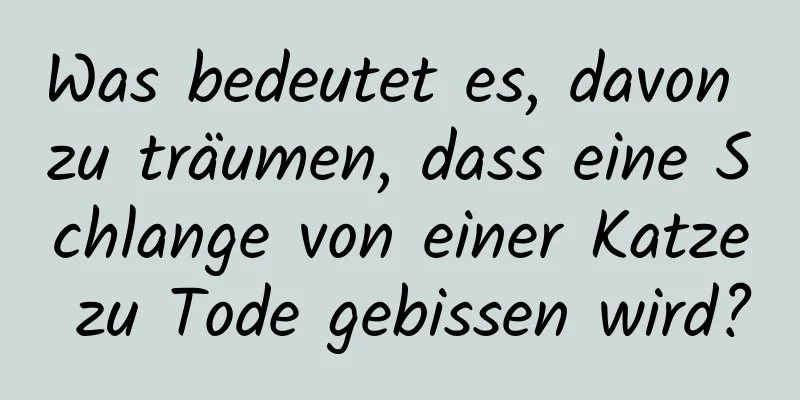 Was bedeutet es, davon zu träumen, dass eine Schlange von einer Katze zu Tode gebissen wird?