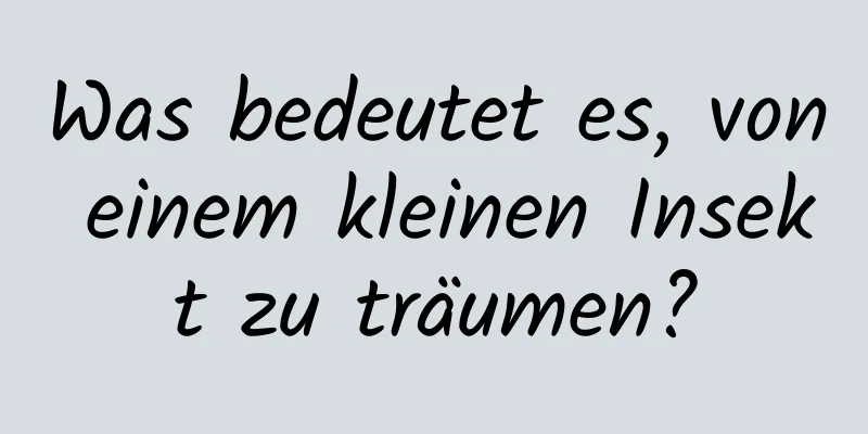 Was bedeutet es, von einem kleinen Insekt zu träumen?