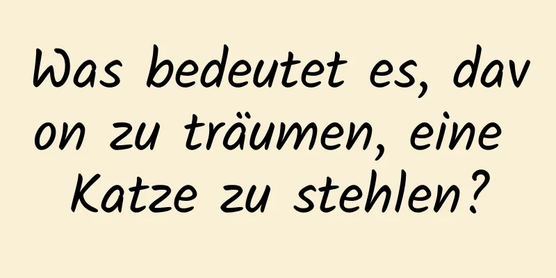 Was bedeutet es, davon zu träumen, eine Katze zu stehlen?