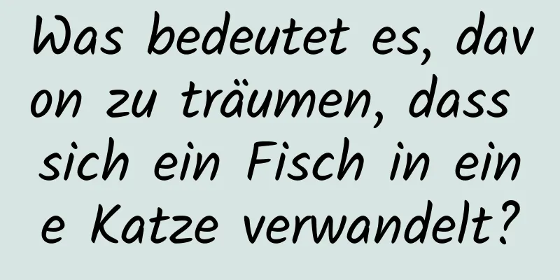 Was bedeutet es, davon zu träumen, dass sich ein Fisch in eine Katze verwandelt?
