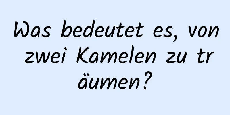 Was bedeutet es, von zwei Kamelen zu träumen?