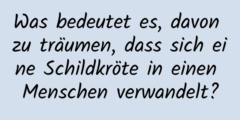 Was bedeutet es, davon zu träumen, dass sich eine Schildkröte in einen Menschen verwandelt?