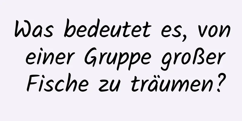 Was bedeutet es, von einer Gruppe großer Fische zu träumen?