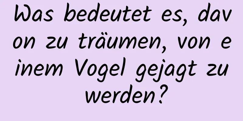 Was bedeutet es, davon zu träumen, von einem Vogel gejagt zu werden?