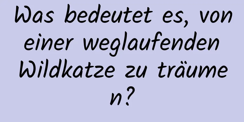 Was bedeutet es, von einer weglaufenden Wildkatze zu träumen?