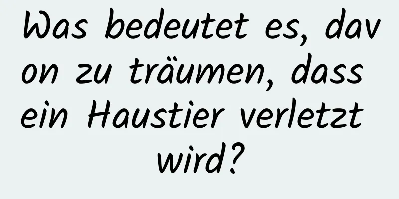 Was bedeutet es, davon zu träumen, dass ein Haustier verletzt wird?