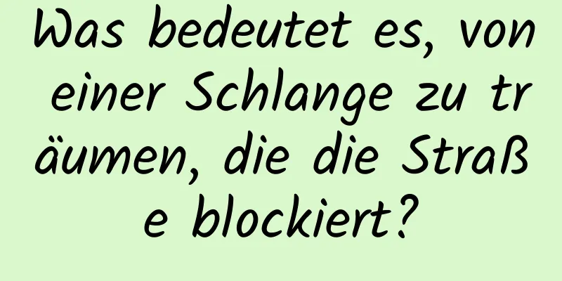 Was bedeutet es, von einer Schlange zu träumen, die die Straße blockiert?