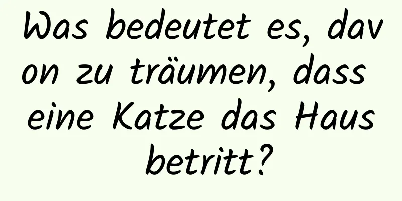 Was bedeutet es, davon zu träumen, dass eine Katze das Haus betritt?