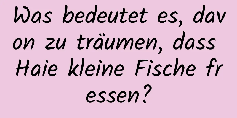 Was bedeutet es, davon zu träumen, dass Haie kleine Fische fressen?