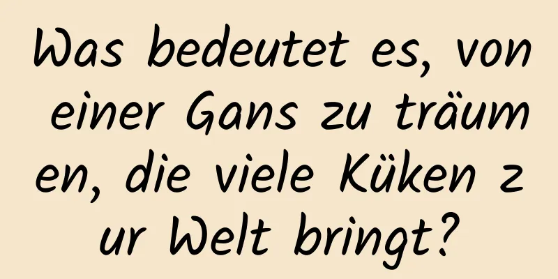 Was bedeutet es, von einer Gans zu träumen, die viele Küken zur Welt bringt?