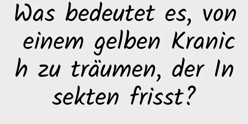 Was bedeutet es, von einem gelben Kranich zu träumen, der Insekten frisst?