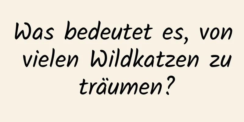 Was bedeutet es, von vielen Wildkatzen zu träumen?