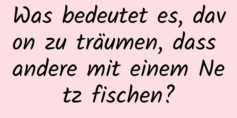 Was bedeutet es, davon zu träumen, dass andere mit einem Netz fischen?