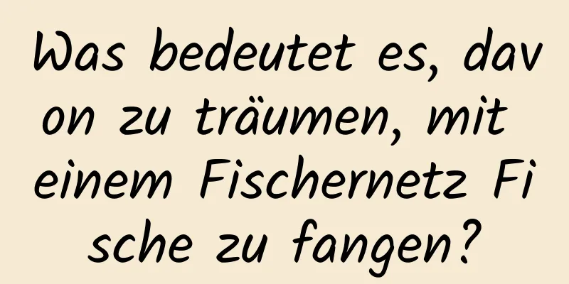 Was bedeutet es, davon zu träumen, mit einem Fischernetz Fische zu fangen?
