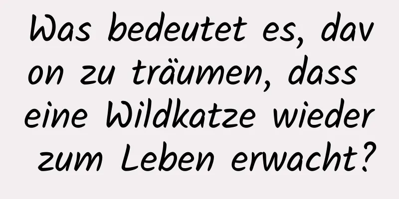 Was bedeutet es, davon zu träumen, dass eine Wildkatze wieder zum Leben erwacht?