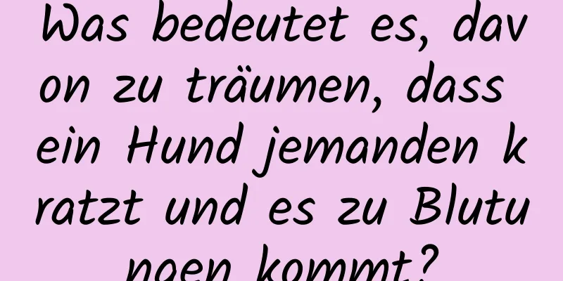 Was bedeutet es, davon zu träumen, dass ein Hund jemanden kratzt und es zu Blutungen kommt?