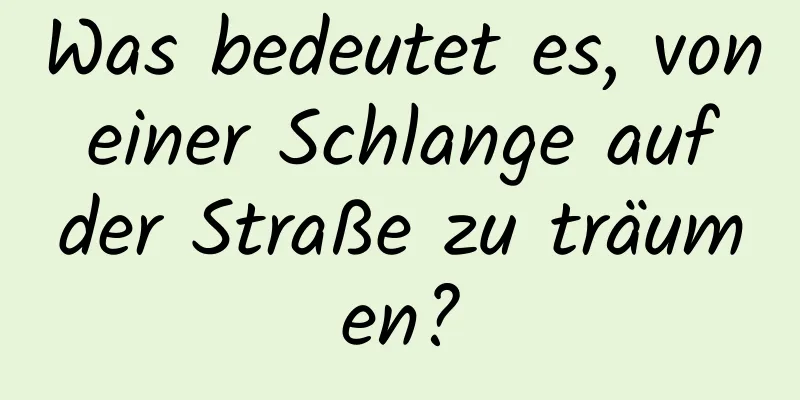 Was bedeutet es, von einer Schlange auf der Straße zu träumen?