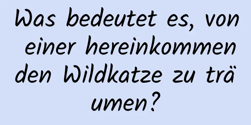 Was bedeutet es, von einer hereinkommenden Wildkatze zu träumen?