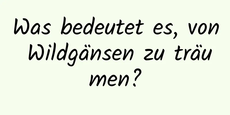 Was bedeutet es, von Wildgänsen zu träumen?