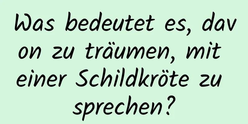 Was bedeutet es, davon zu träumen, mit einer Schildkröte zu sprechen?