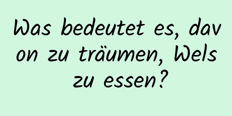 Was bedeutet es, davon zu träumen, Wels zu essen?