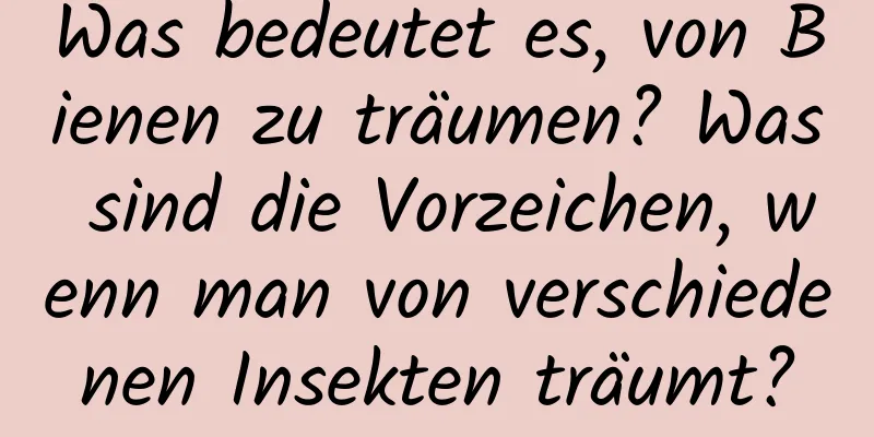 Was bedeutet es, von Bienen zu träumen? Was sind die Vorzeichen, wenn man von verschiedenen Insekten träumt?