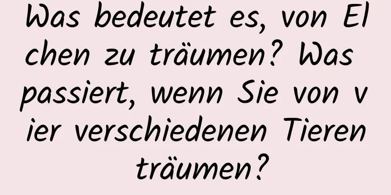 Was bedeutet es, von Elchen zu träumen? Was passiert, wenn Sie von vier verschiedenen Tieren träumen?