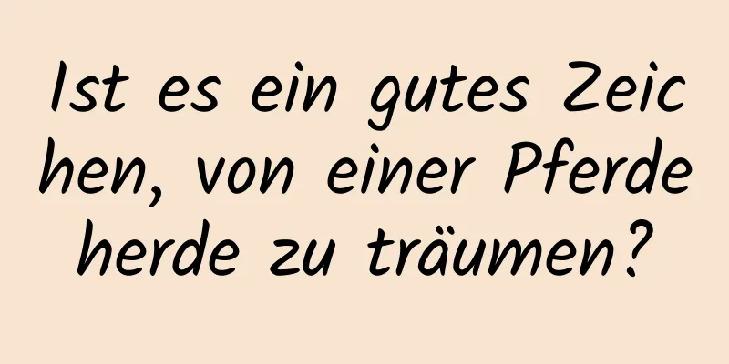 Ist es ein gutes Zeichen, von einer Pferdeherde zu träumen?