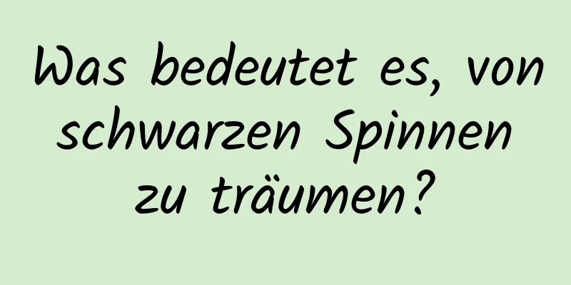 Was bedeutet es, von schwarzen Spinnen zu träumen?