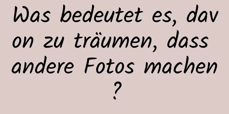 Was bedeutet es, davon zu träumen, dass andere Fotos machen?