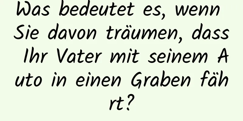 Was bedeutet es, wenn Sie davon träumen, dass Ihr Vater mit seinem Auto in einen Graben fährt?