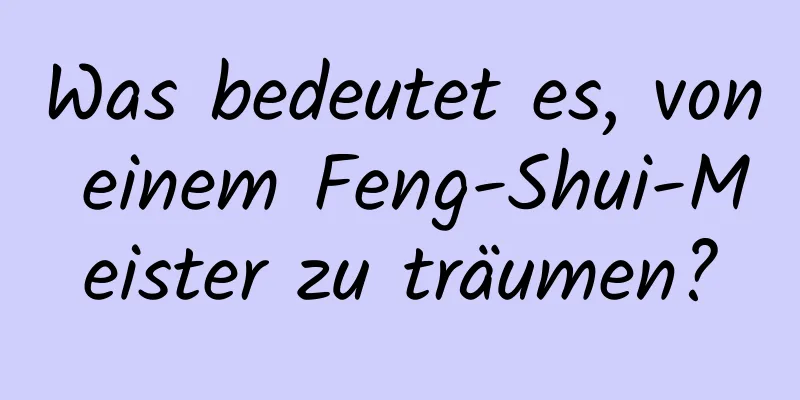 Was bedeutet es, von einem Feng-Shui-Meister zu träumen?