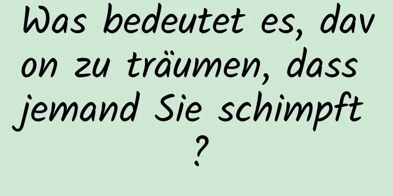 Was bedeutet es, davon zu träumen, dass jemand Sie schimpft?