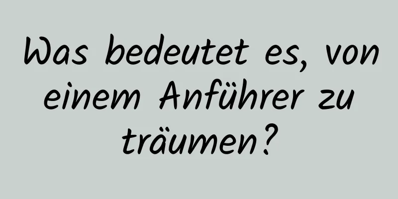 Was bedeutet es, von einem Anführer zu träumen?