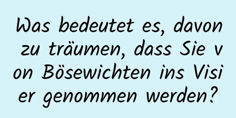 Was bedeutet es, davon zu träumen, dass Sie von Bösewichten ins Visier genommen werden?