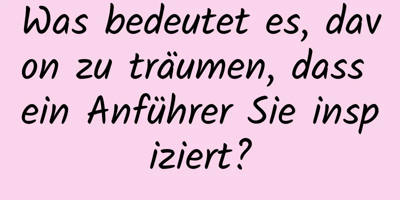 Was bedeutet es, davon zu träumen, dass ein Anführer Sie inspiziert?