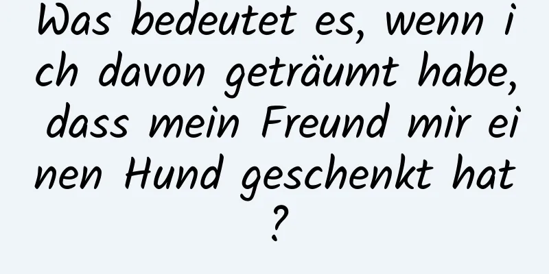 Was bedeutet es, wenn ich davon geträumt habe, dass mein Freund mir einen Hund geschenkt hat?