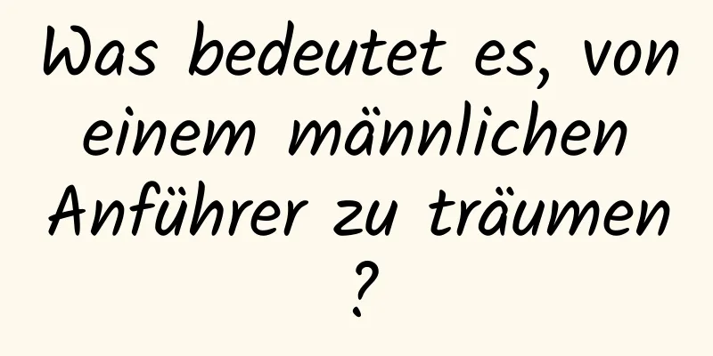 Was bedeutet es, von einem männlichen Anführer zu träumen?