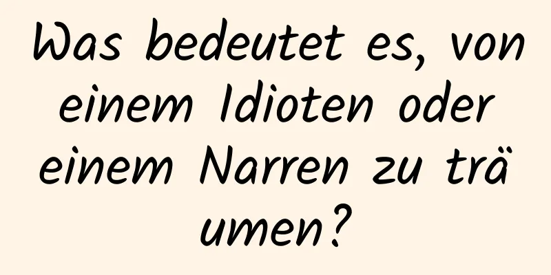Was bedeutet es, von einem Idioten oder einem Narren zu träumen?