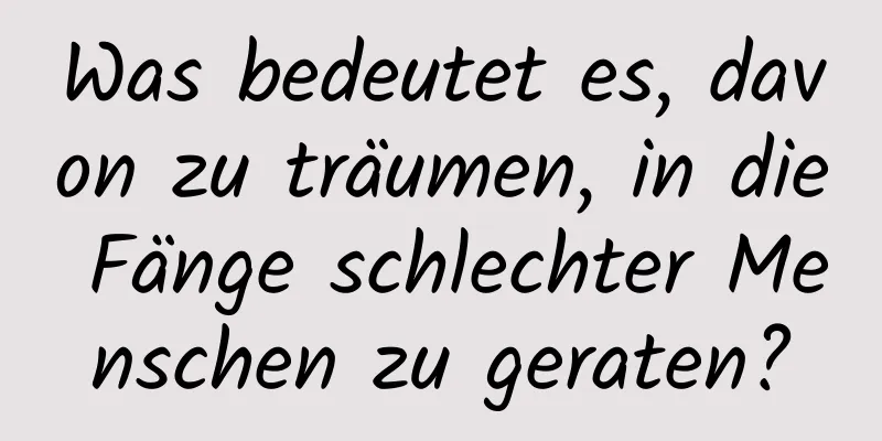 Was bedeutet es, davon zu träumen, in die Fänge schlechter Menschen zu geraten?