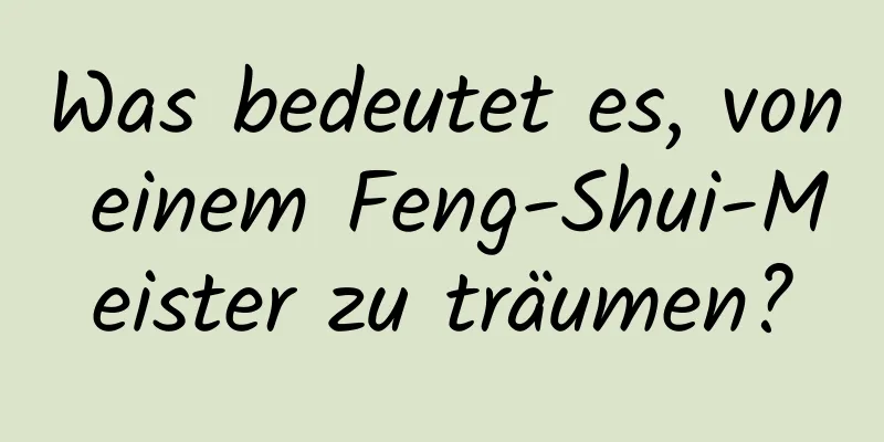 Was bedeutet es, von einem Feng-Shui-Meister zu träumen?