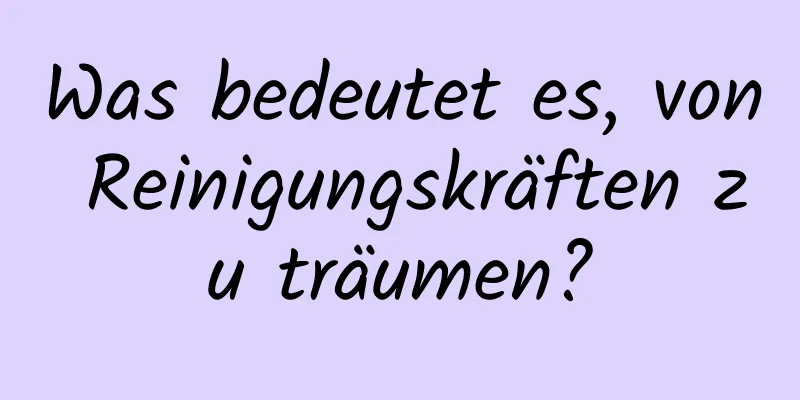 Was bedeutet es, von Reinigungskräften zu träumen?