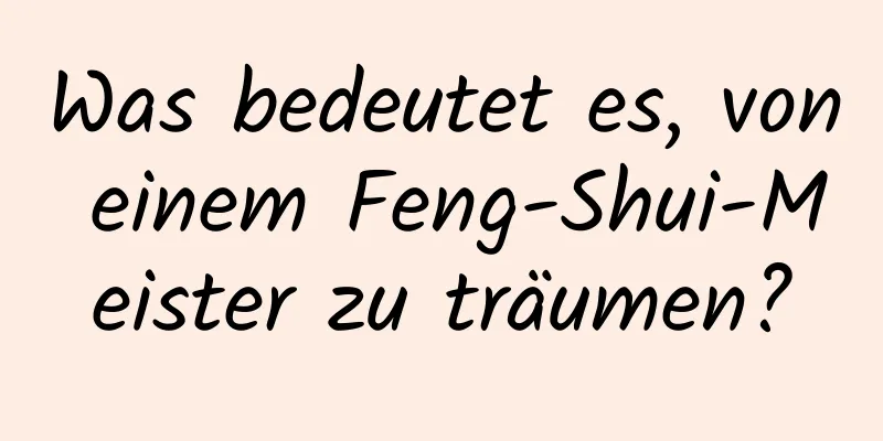 Was bedeutet es, von einem Feng-Shui-Meister zu träumen?