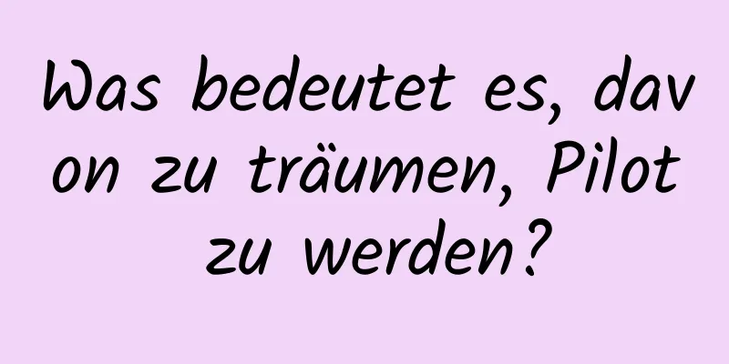 Was bedeutet es, davon zu träumen, Pilot zu werden?