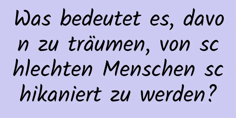 Was bedeutet es, davon zu träumen, von schlechten Menschen schikaniert zu werden?