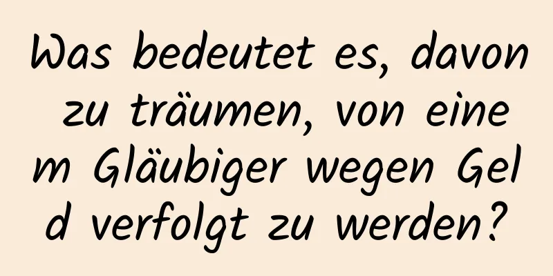 Was bedeutet es, davon zu träumen, von einem Gläubiger wegen Geld verfolgt zu werden?