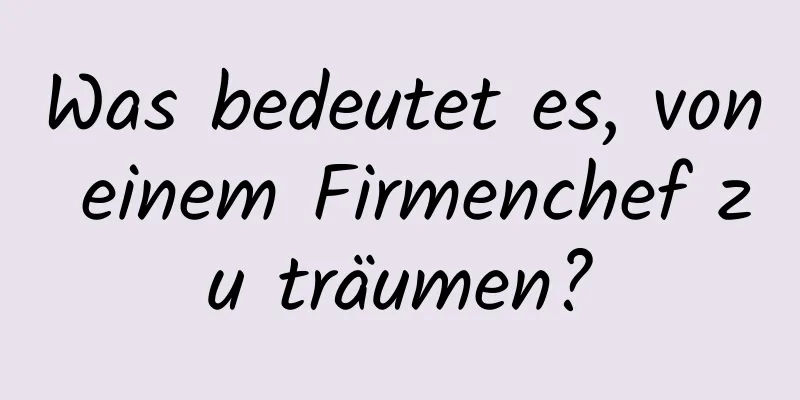 Was bedeutet es, von einem Firmenchef zu träumen?